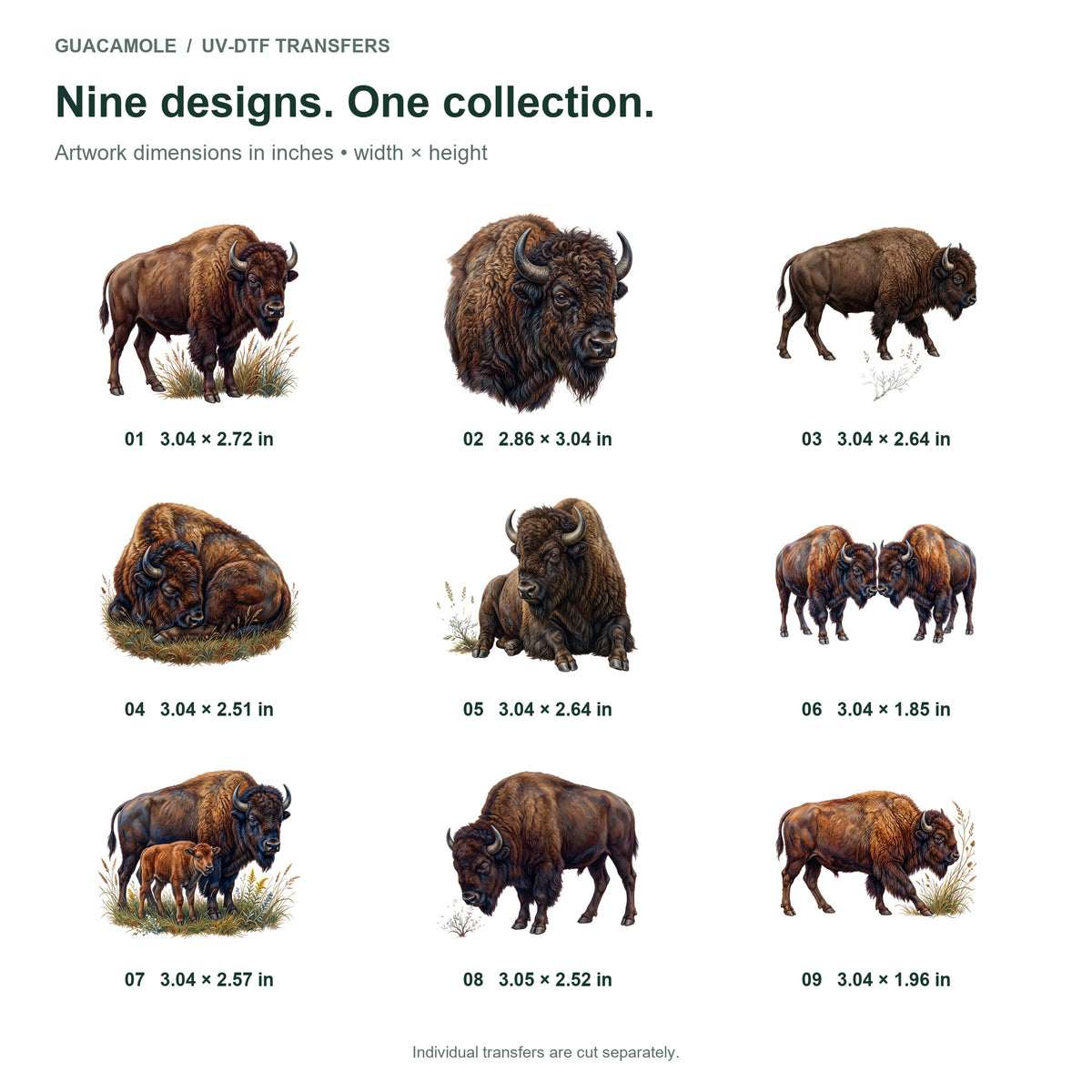 Bison Prairie Herd — Nine designs and sizes