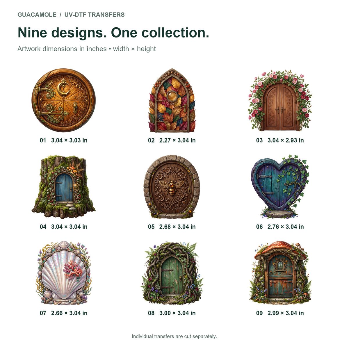 Fairy Cottage Doors — Nine designs and sizes