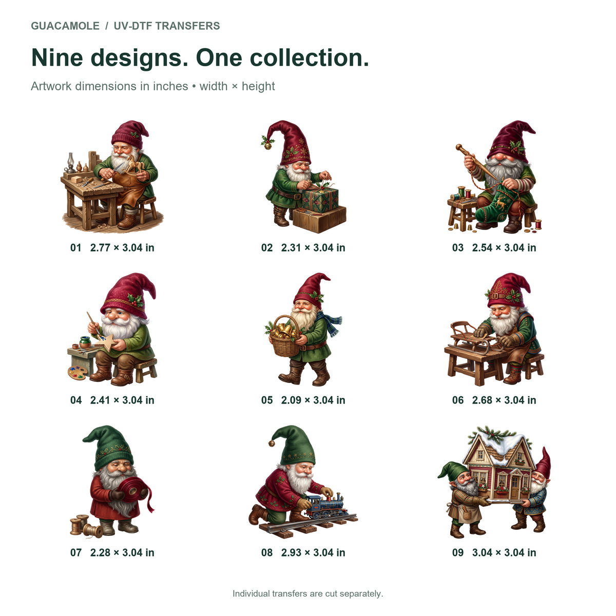 Christmas Gnome Workshop — Nine designs and sizes
