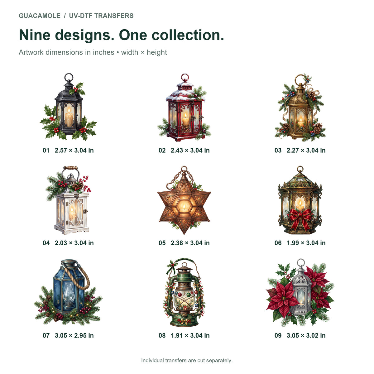 Christmas Lanterns — Nine designs and sizes