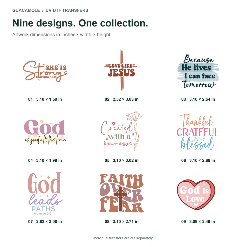 Christian - Everyday Encouragement — Nine designs and sizes