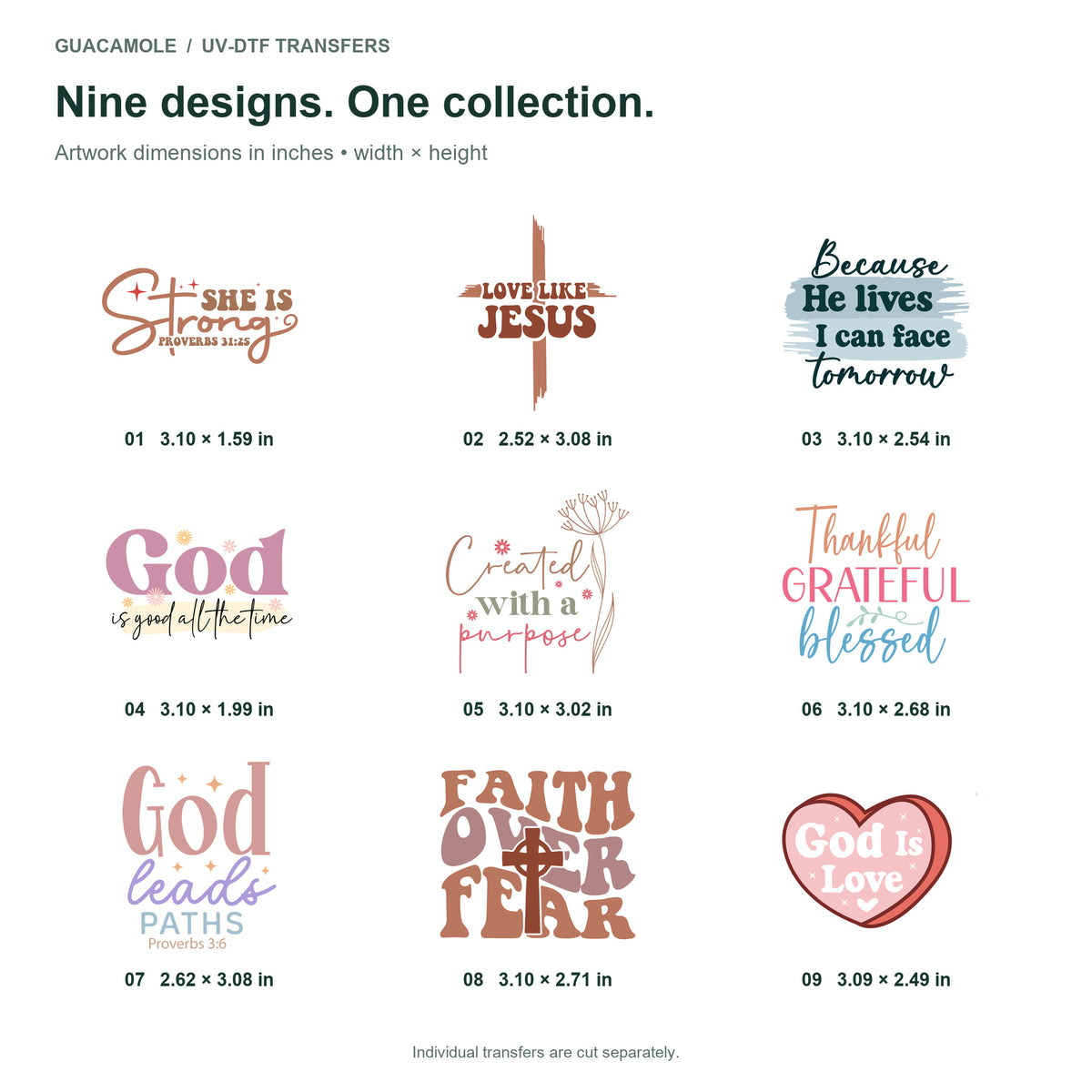 Christian - Everyday Encouragement — Nine designs and sizes
