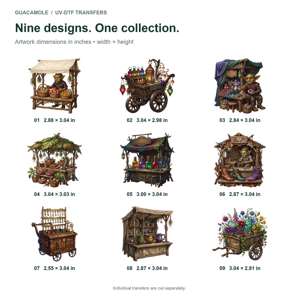Goblin Market Stalls — Nine designs and sizes