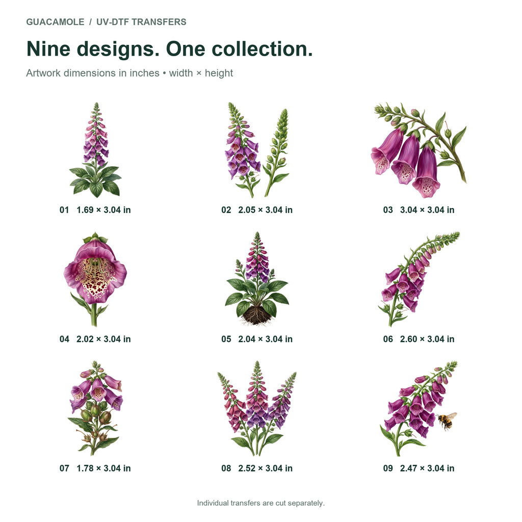 Foxglove Towers — Nine designs and sizes
