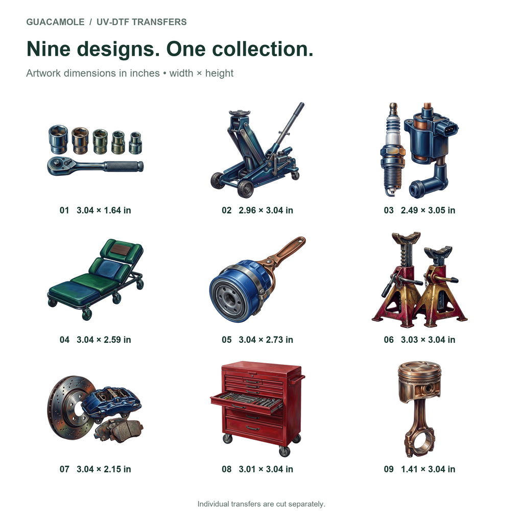 Auto Mechanic Garage — Nine designs and sizes
