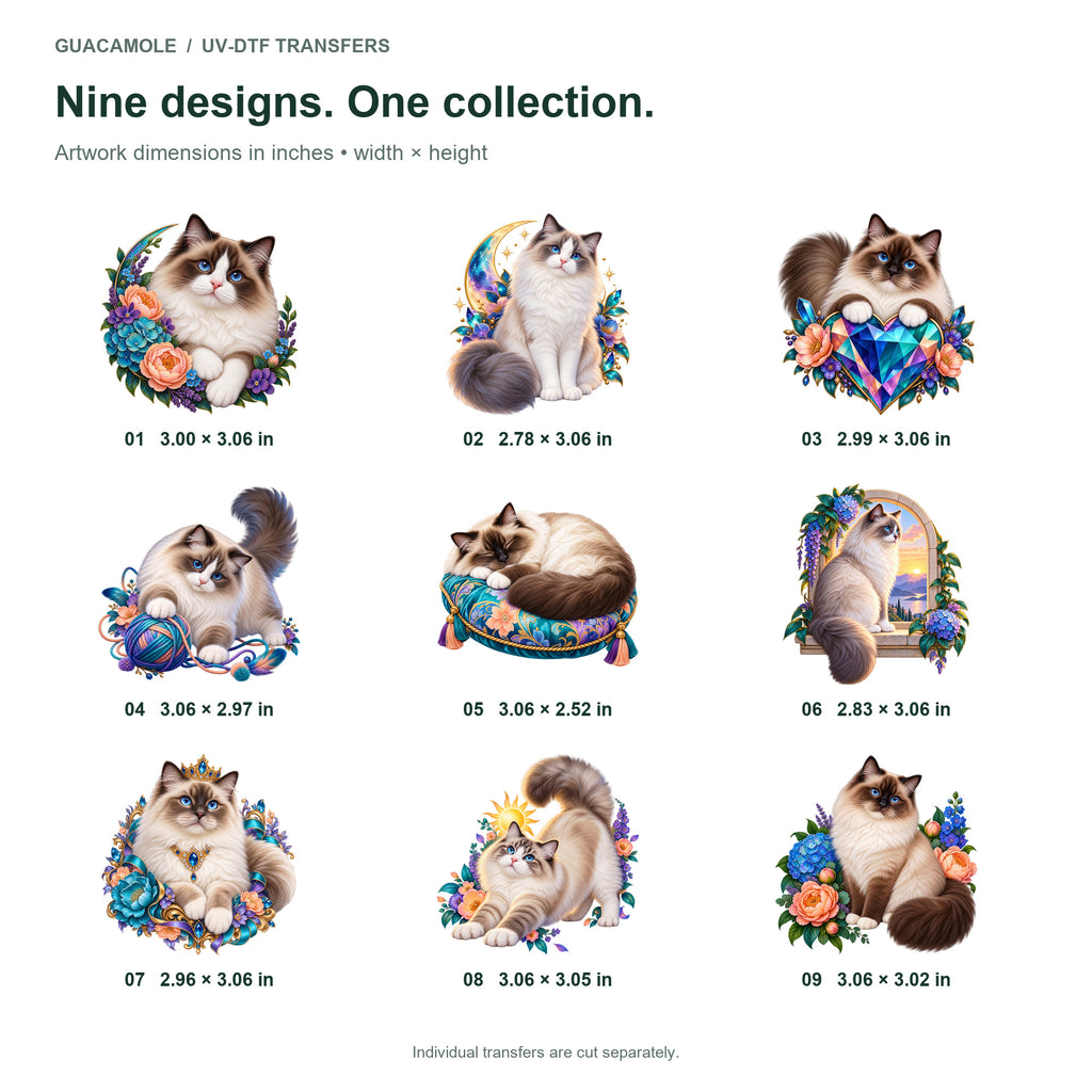 Ragdoll — Nine designs and sizes