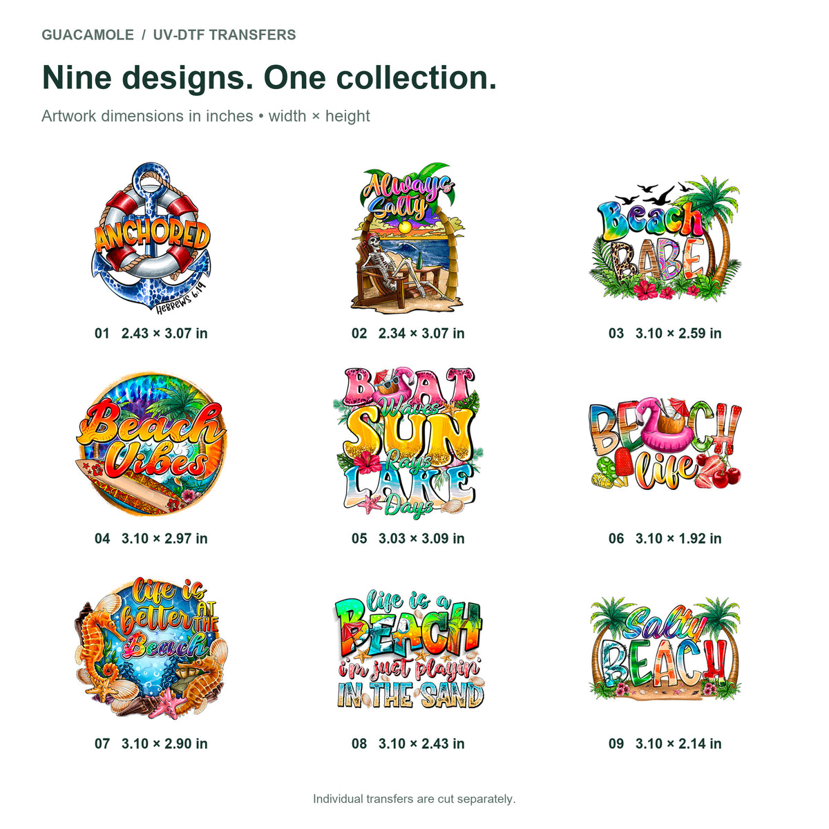Summer - Beach Days — Nine designs and sizes