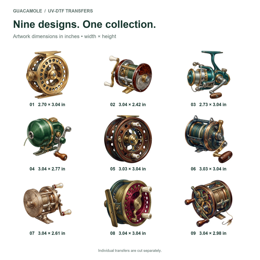 Classic Fishing Reels — Nine designs and sizes