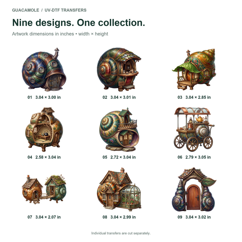 Snail Shell Tea Houses — Nine designs and sizes