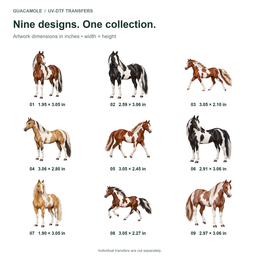American Paint Horses — Nine designs and sizes