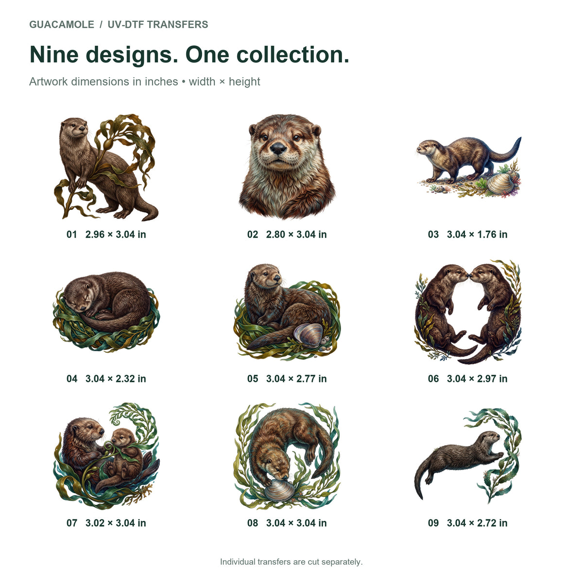 Sea Otter Kelp Beds — Nine designs and sizes