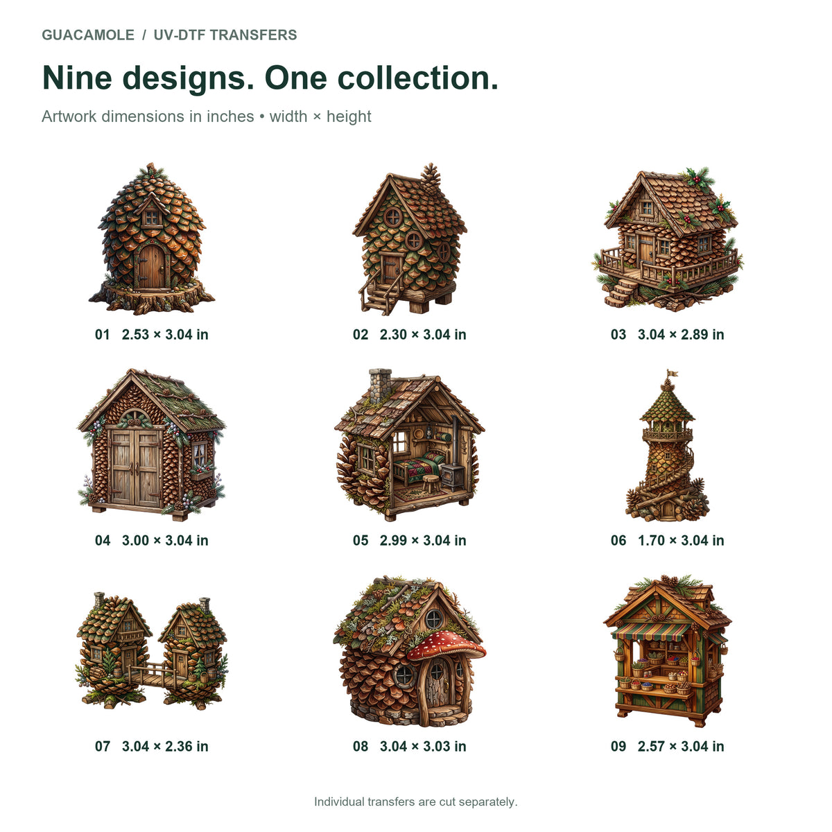 Pinecone Woodland Cabins — Nine designs and sizes