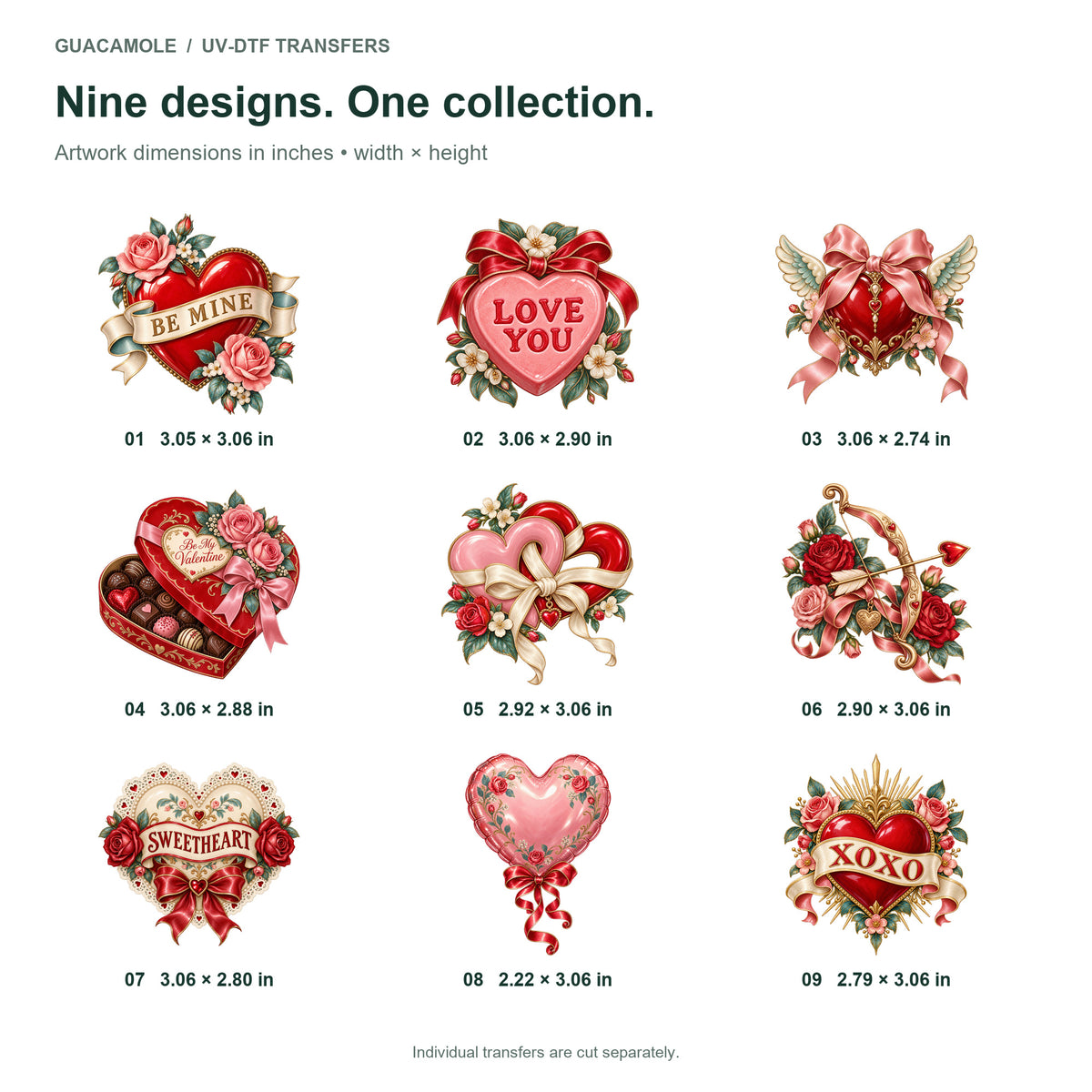 Valentine Hearts - Sweet Vintage — Nine designs and sizes