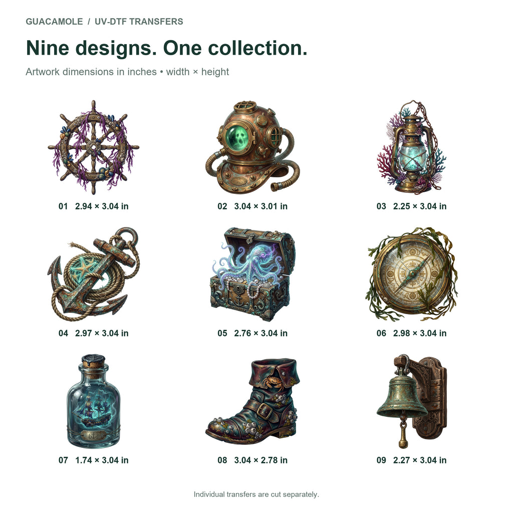 Haunted Maritime Relics — Nine designs and sizes