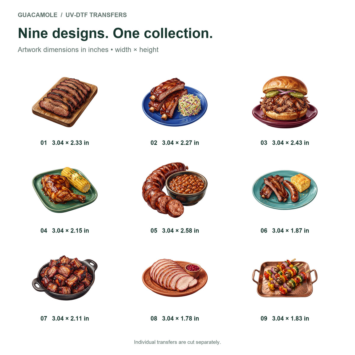 Barbecue Pit Platters — Nine designs and sizes