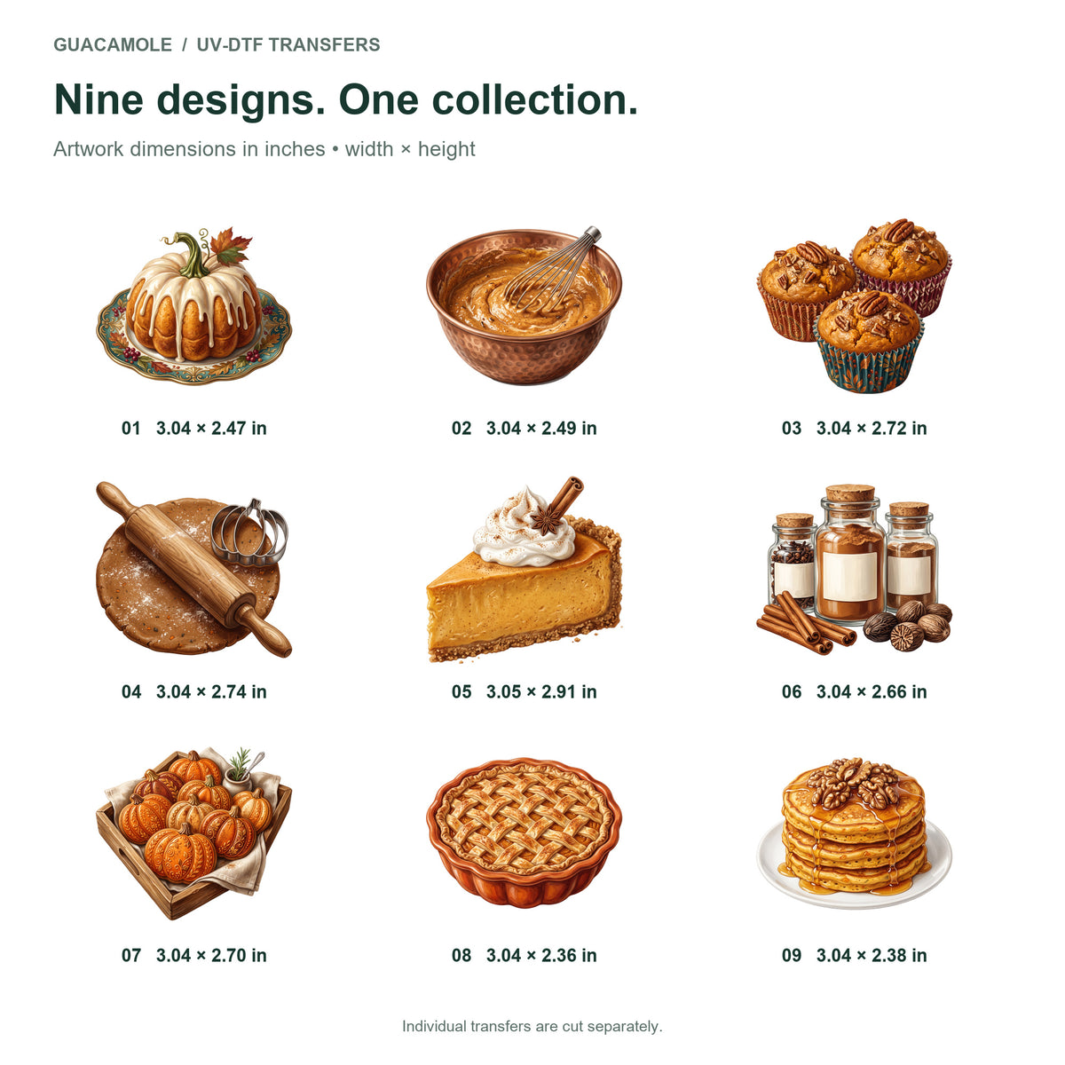 Pumpkin Spice Baking — Nine designs and sizes