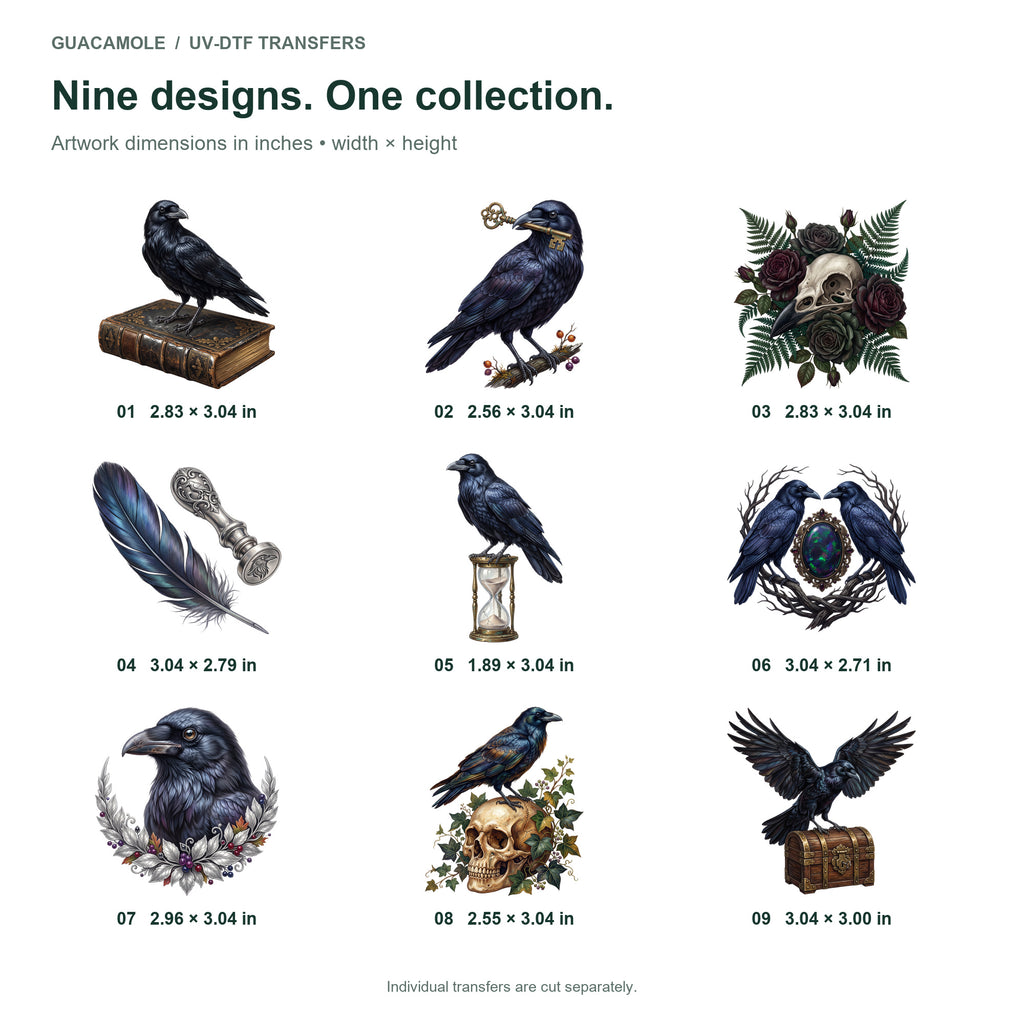 Halloween Raven Relics — Nine designs and sizes