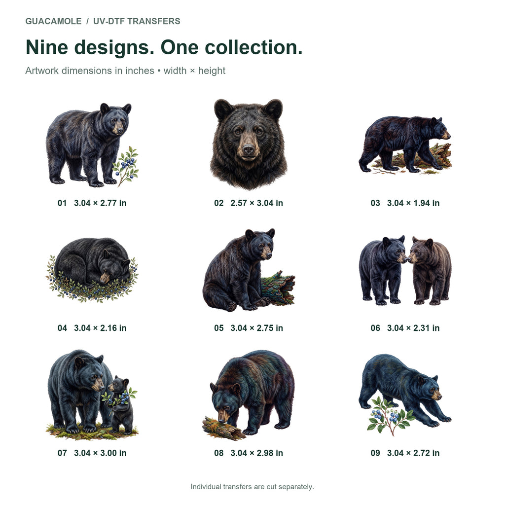 Black Bear Forest Days — Nine designs and sizes