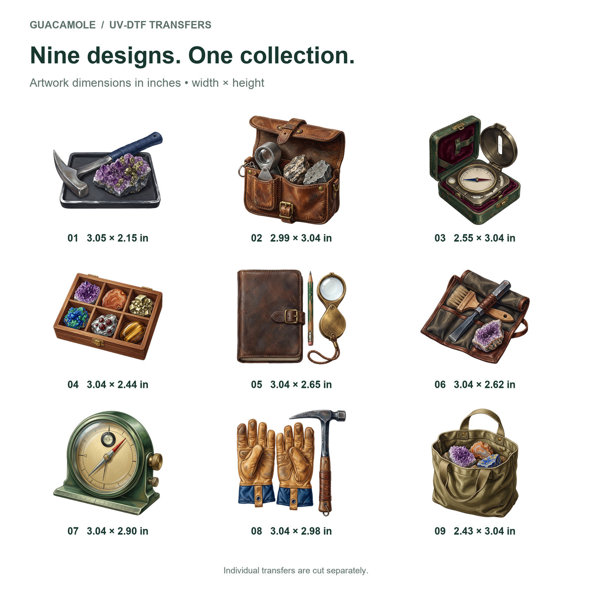 Geologist Field Kit — Nine designs and sizes