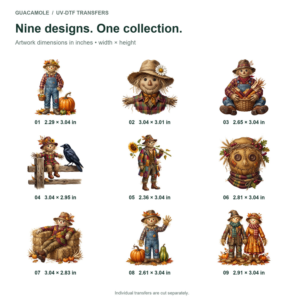 Harvest Scarecrow Patch — Nine designs and sizes