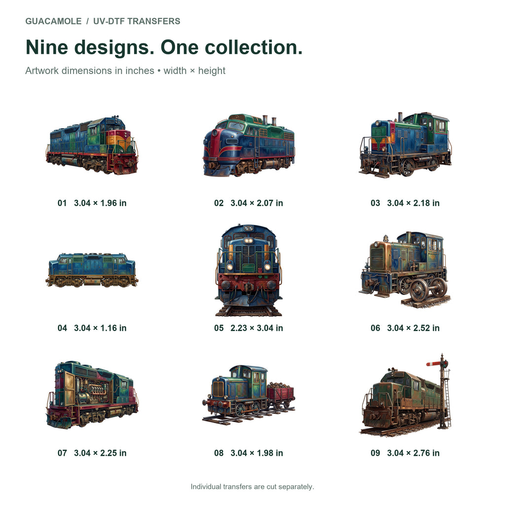 Diesel Freight Locomotives — Nine designs and sizes