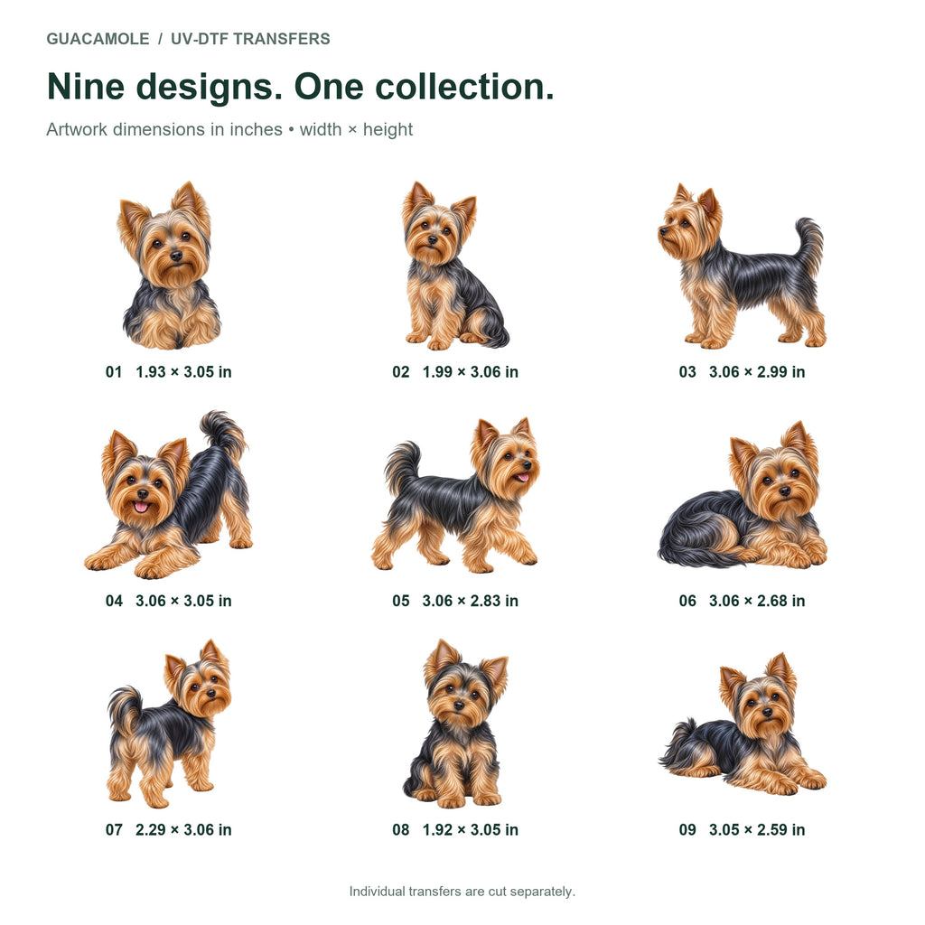 Yorkshire Terrier — Nine designs and sizes