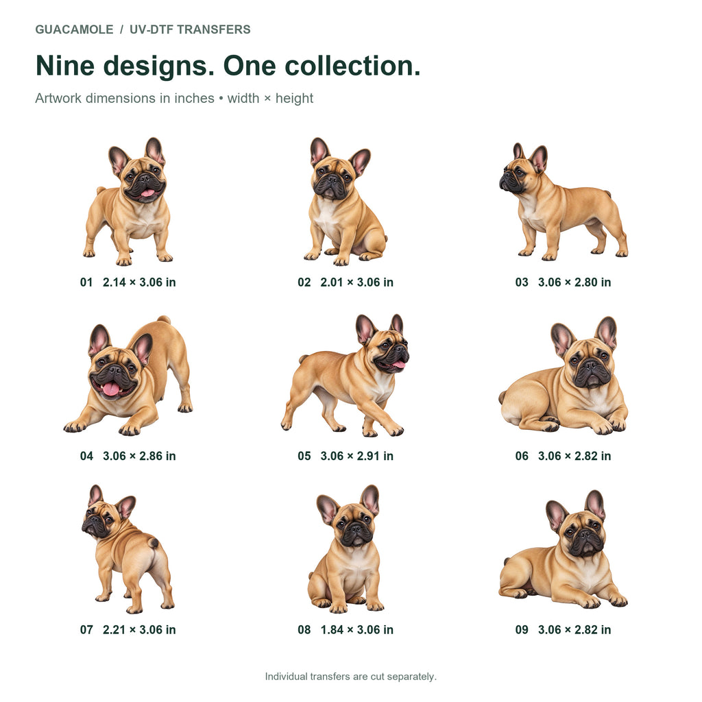 French Bulldog — Nine designs and sizes
