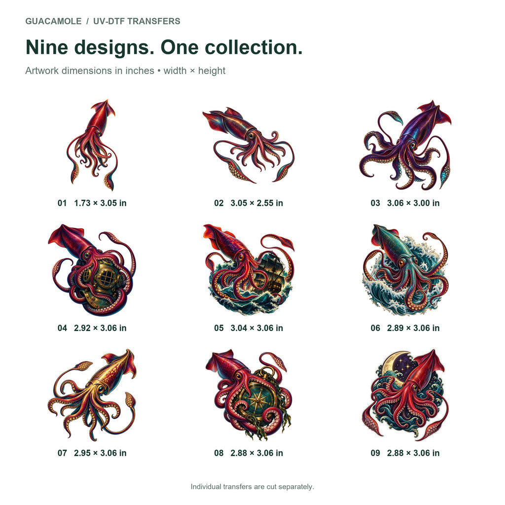 Giant Squid - Legends of the Abyss — Nine designs and sizes