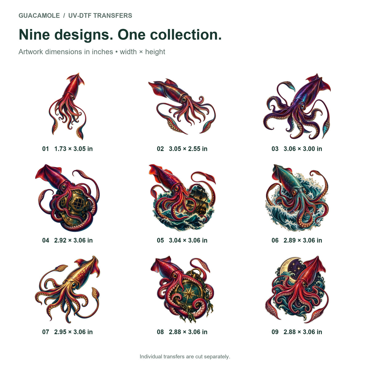 Giant Squid - Legends of the Abyss — Nine designs and sizes