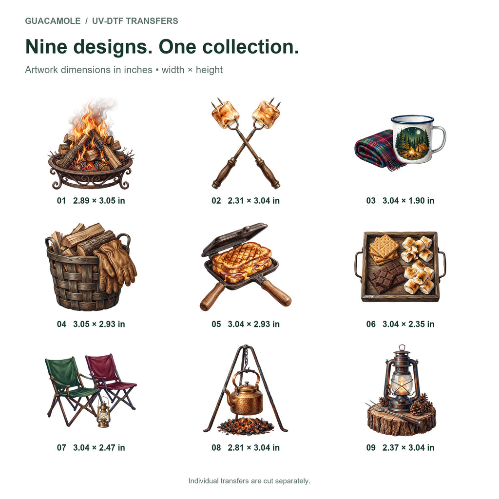 Backyard Bonfire Nights — Nine designs and sizes