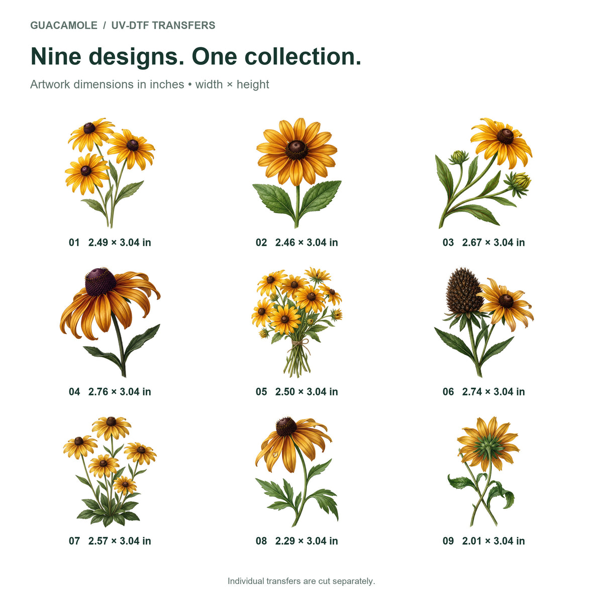 Black Eyed Susans — Nine designs and sizes