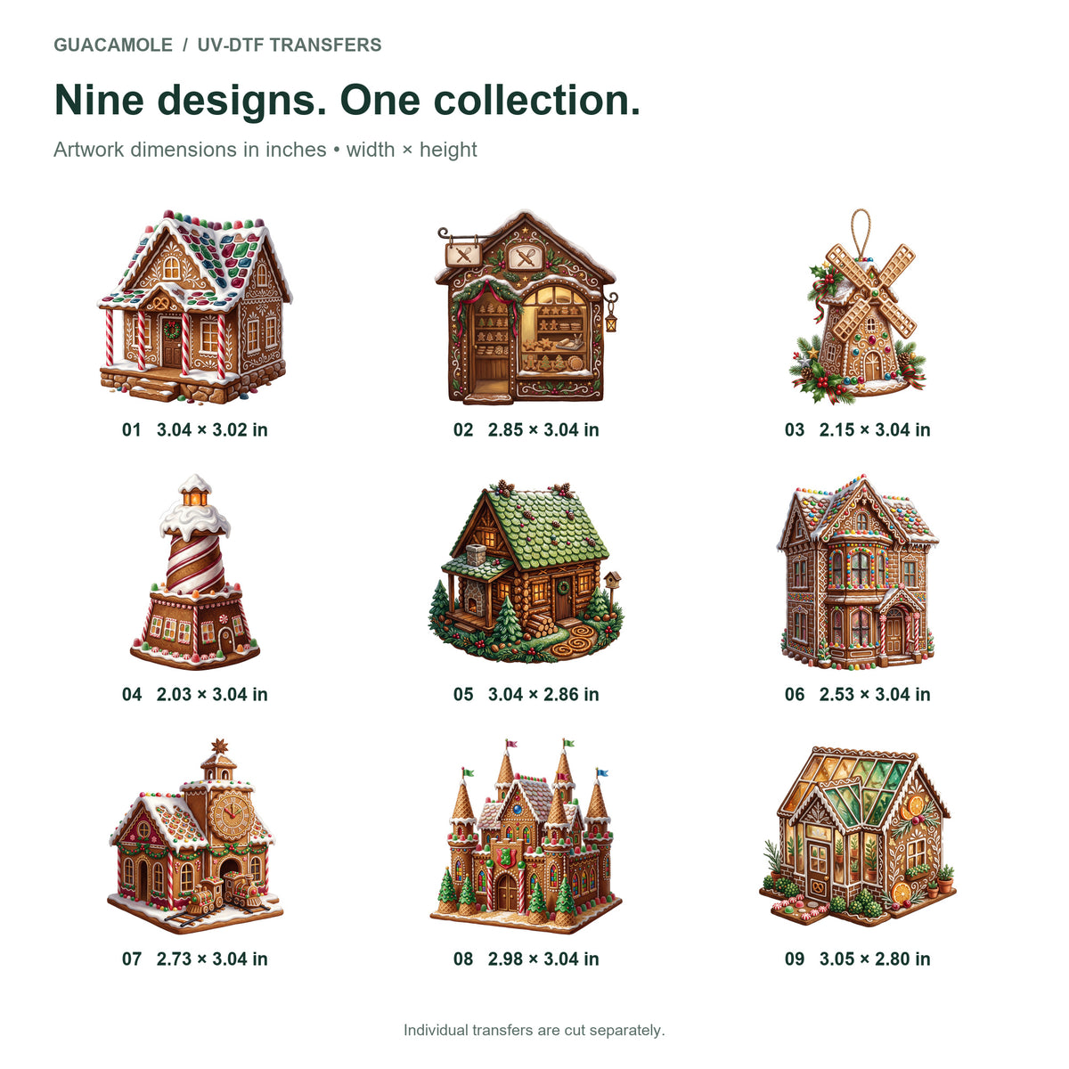 Gingerbread Houses — Nine designs and sizes