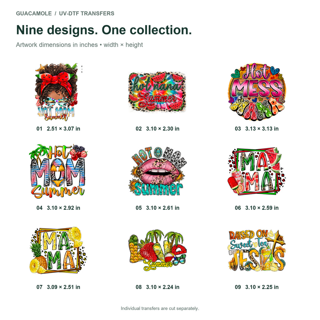 Summer - Hot Mama Summer — Nine designs and sizes