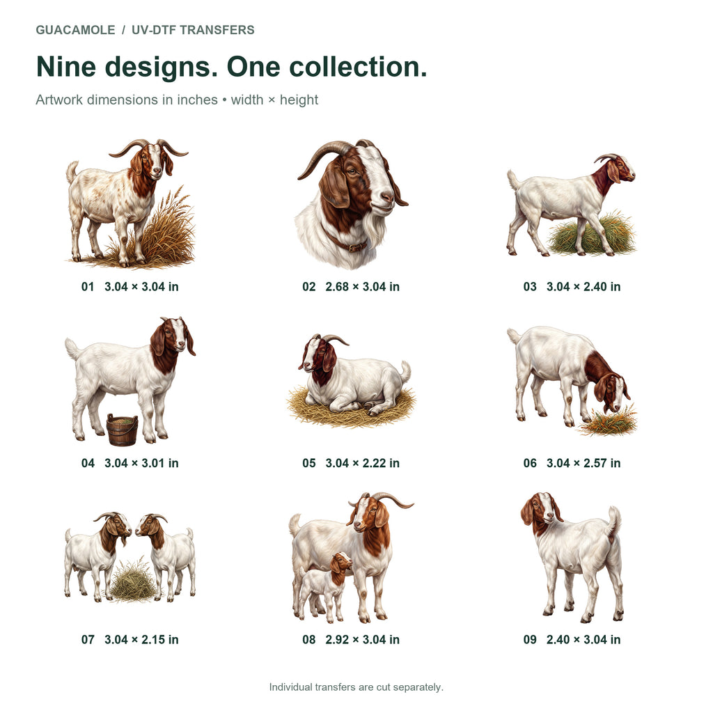 Boer Goats — Nine designs and sizes