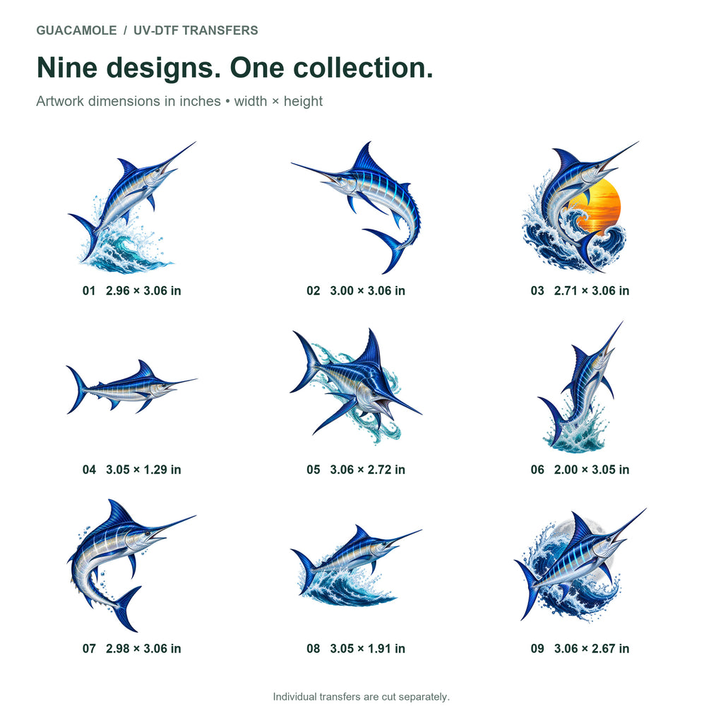 Marlin Deep Sea Fishing — Nine designs and sizes