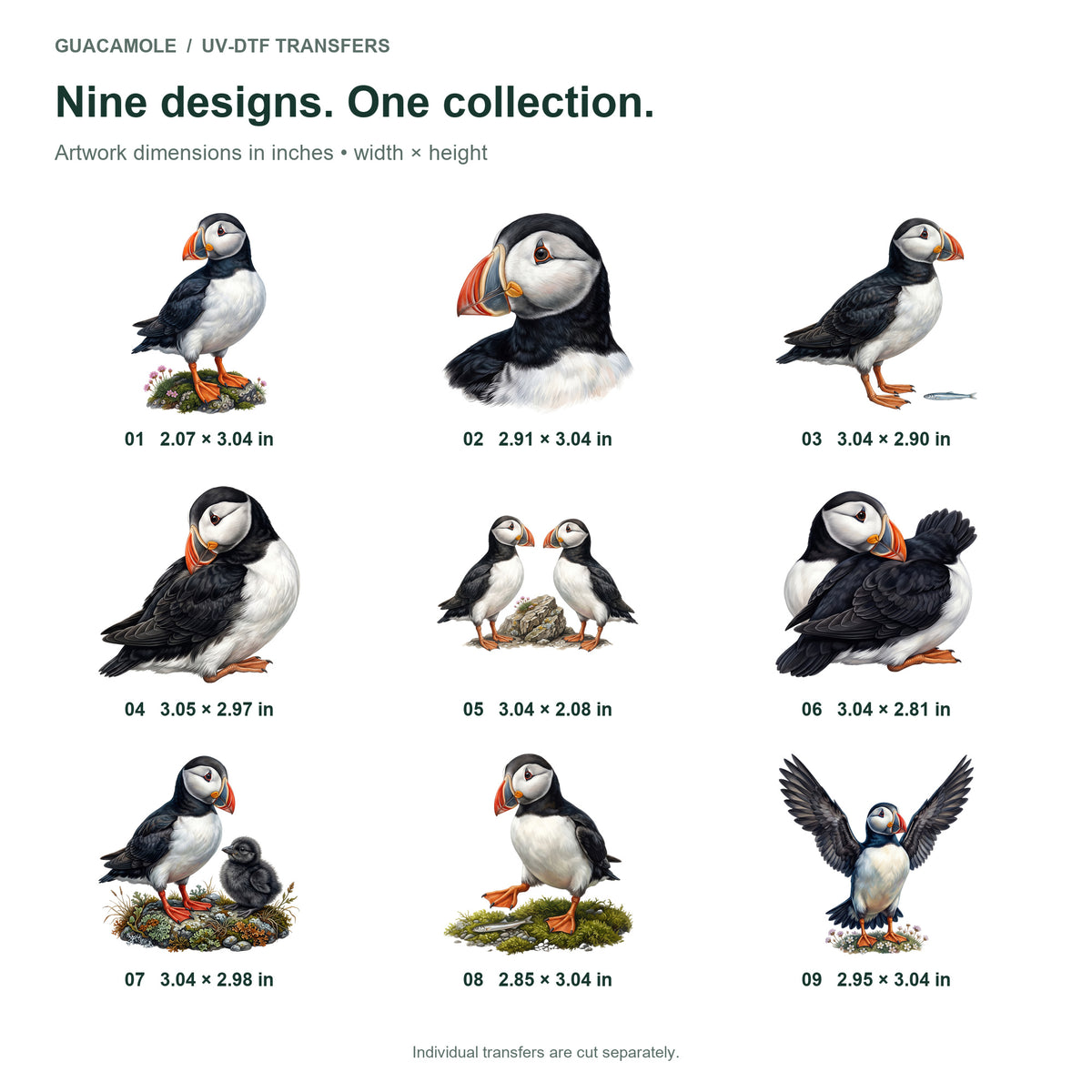 Puffin Cliffs — Nine designs and sizes