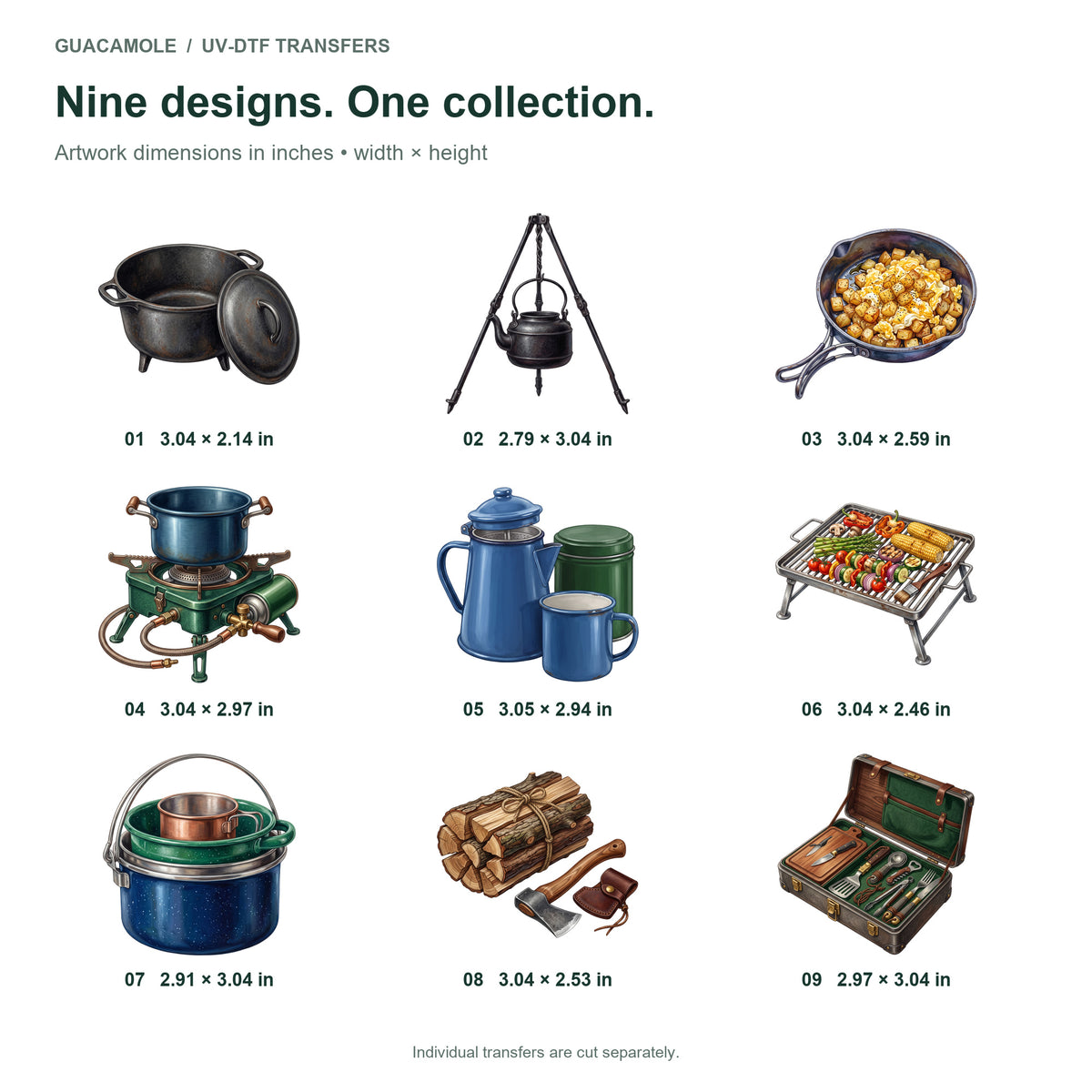 Campfire Cooking Gear — Nine designs and sizes