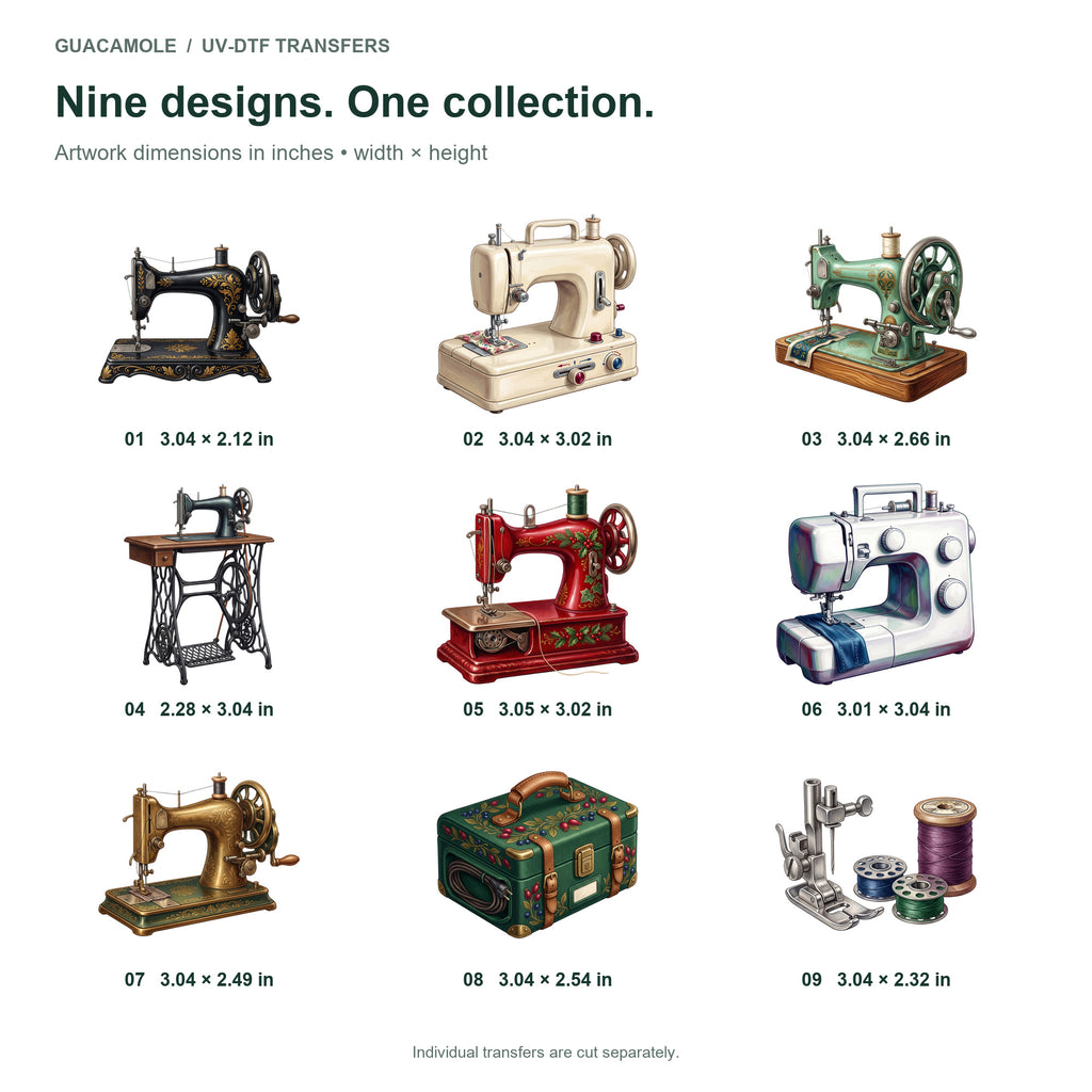 Sewing Machine Collection — Nine designs and sizes