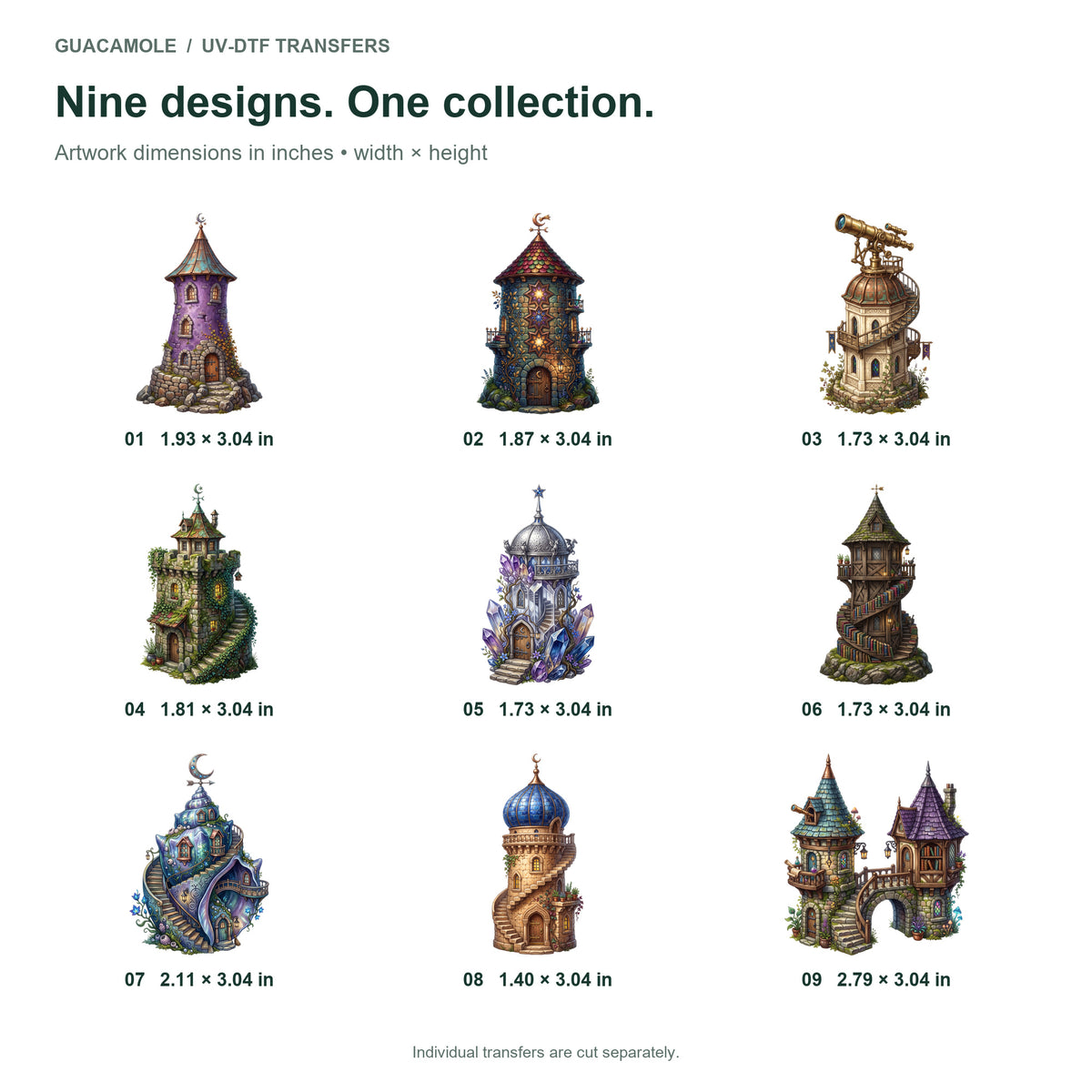 Tiny Wizard Towers — Nine designs and sizes