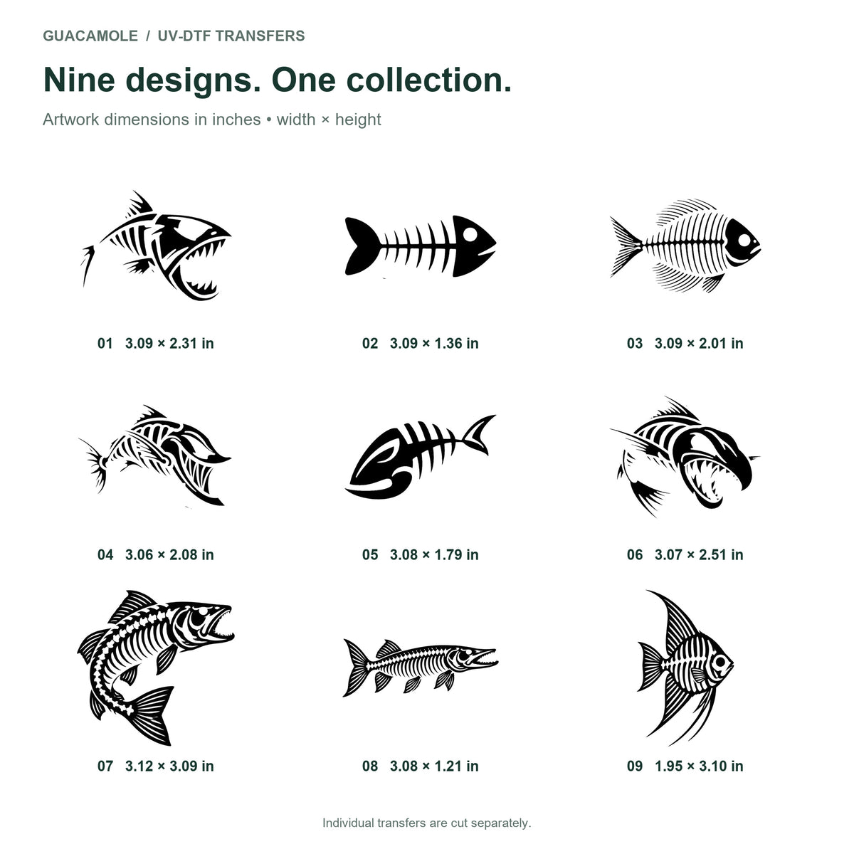 Bonefish — Nine designs and sizes