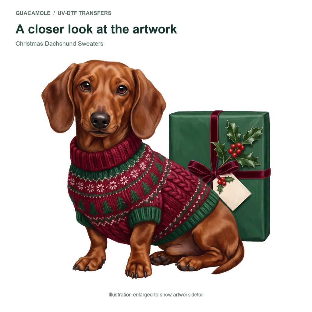 Christmas Dachshund Sweaters — Artwork detail