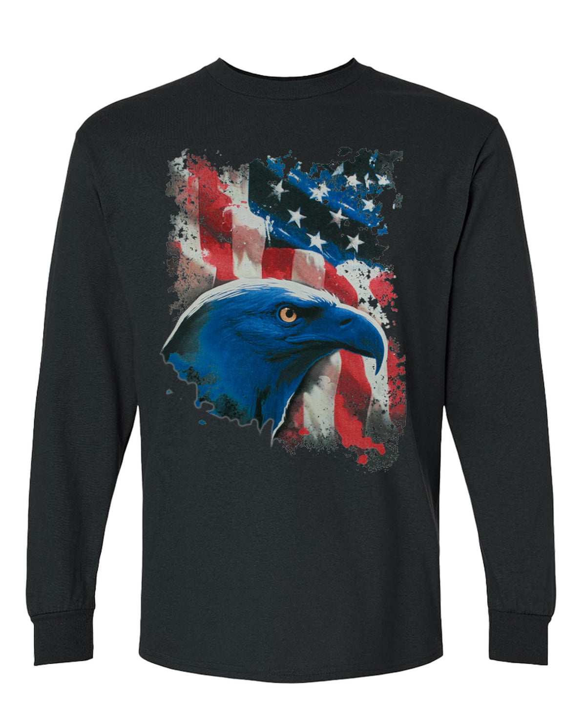 Eagle Flag Freedom Patriot Abd? - Long Sleeve Tee - Black