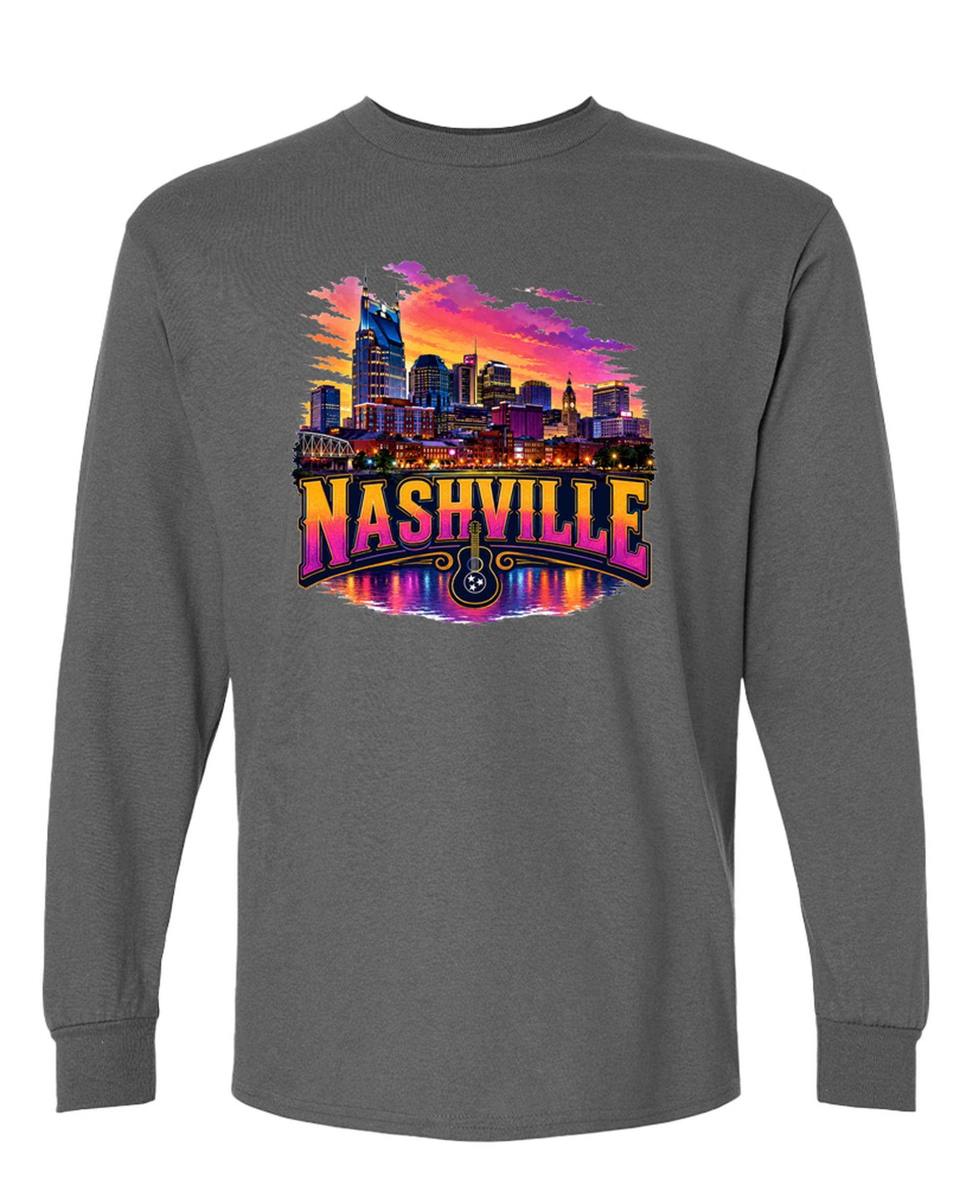 Nashville - Long Sleeve Tee - Charcoal