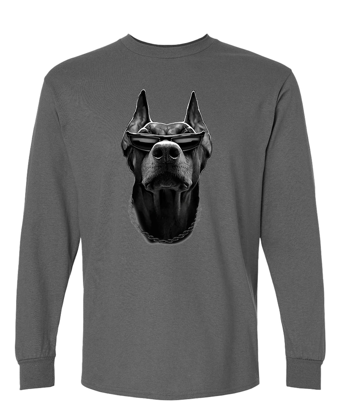 Doberman - Long Sleeve Tee - Charcoal