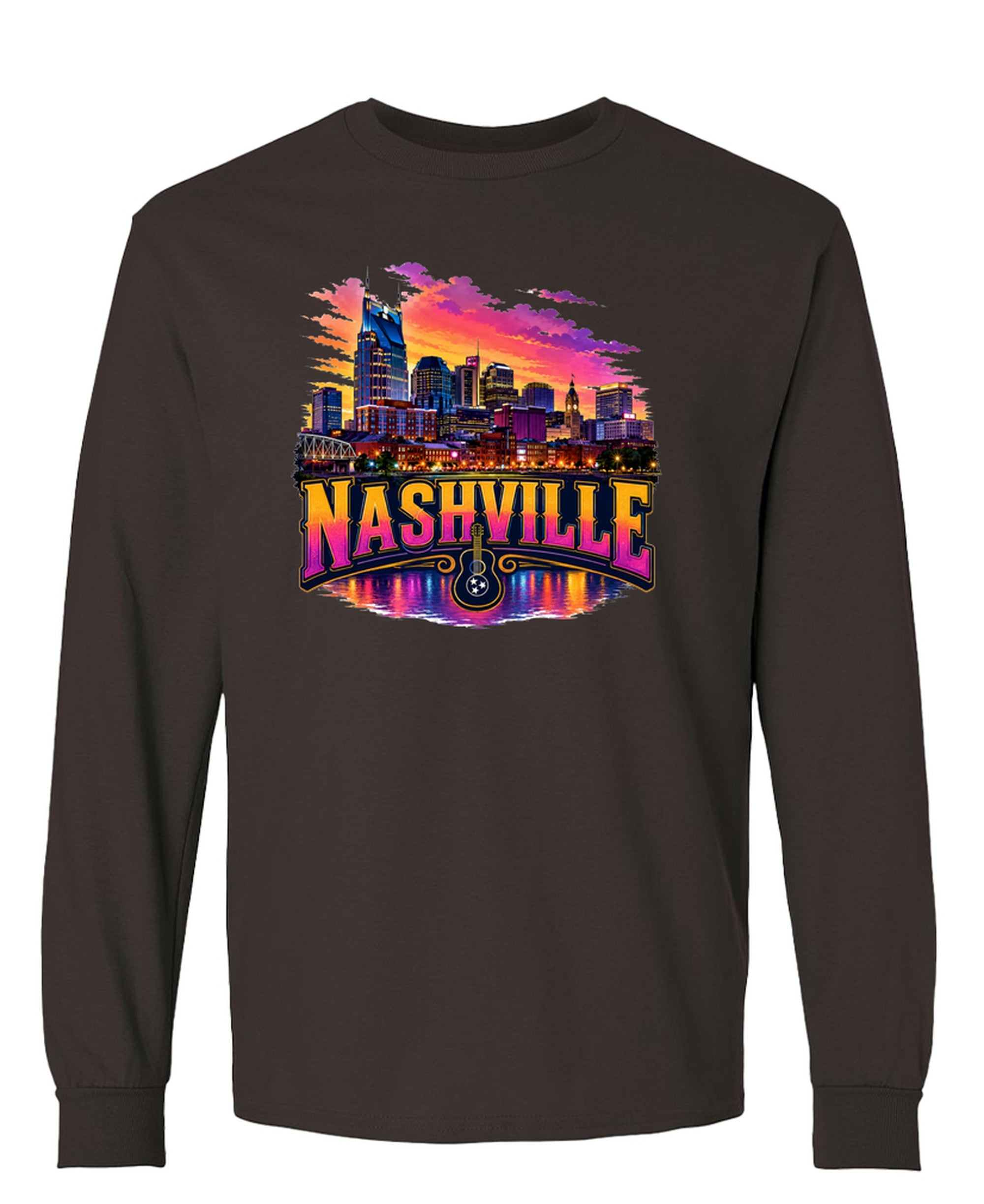 Nashville - Long Sleeve Tee - Chocolate