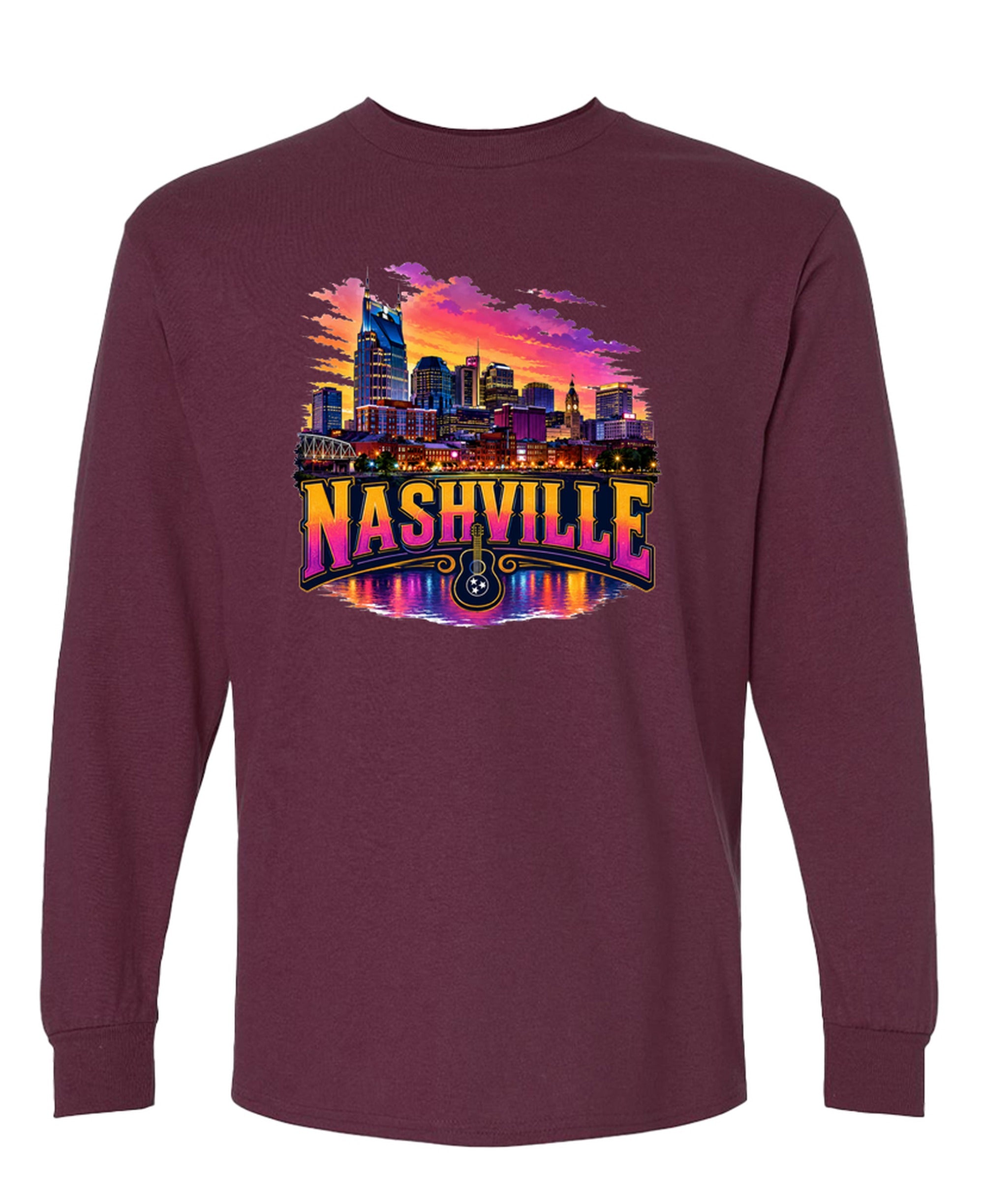 Nashville - Long Sleeve Tee - Maroon