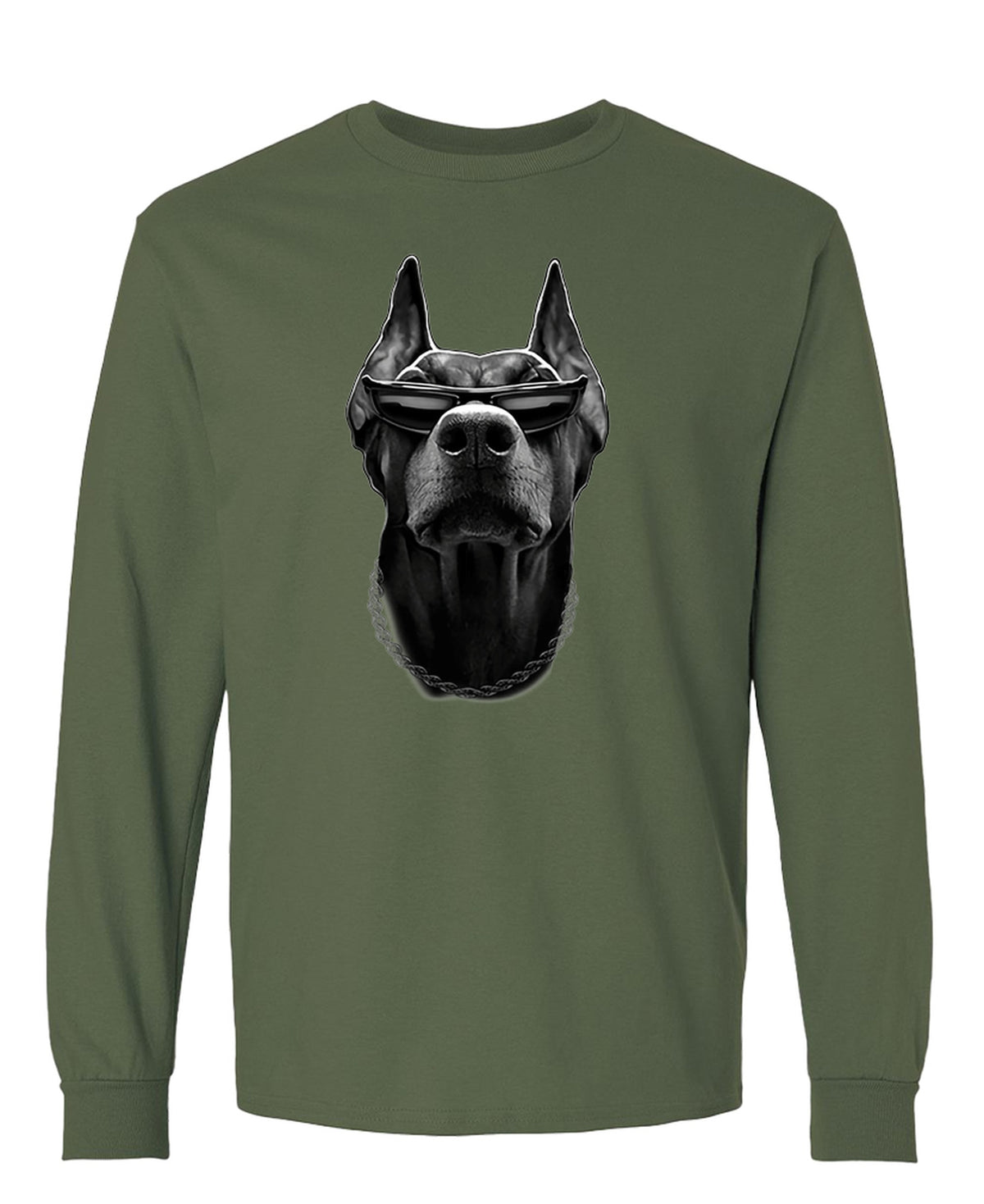 Doberman - Long Sleeve Tee - Military Green