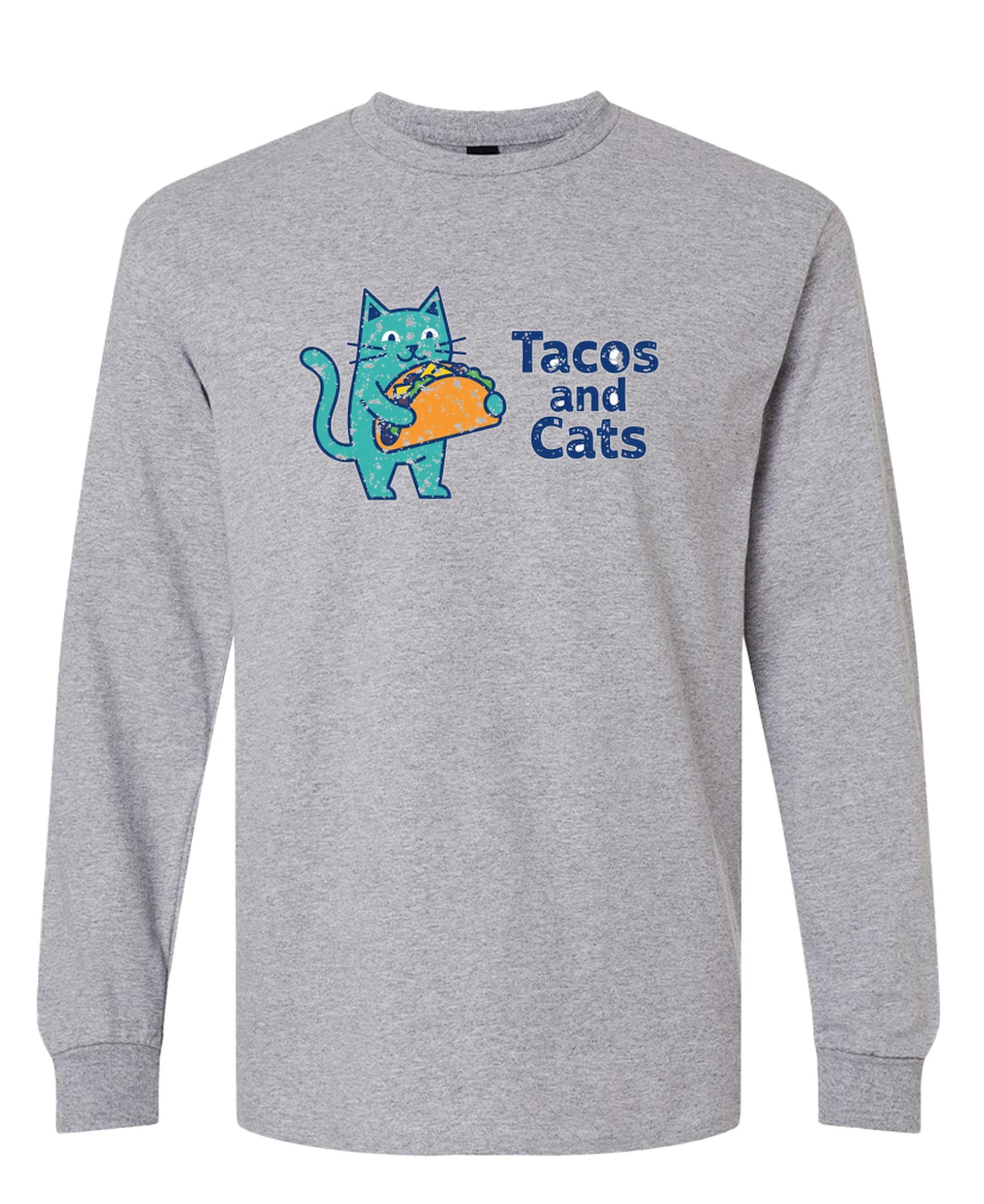 Tacos And Cats - Long Sleeve Tee - Sport Grey