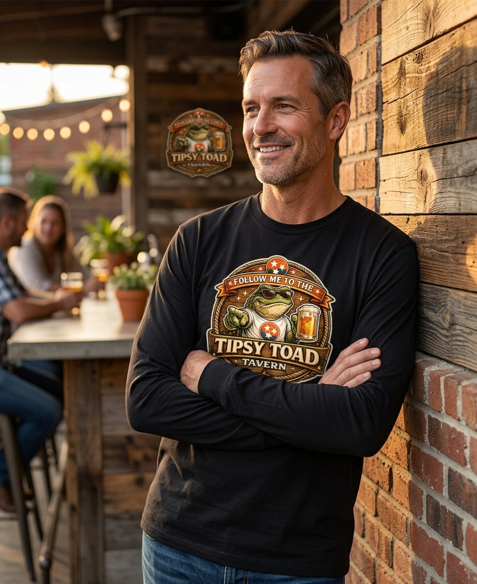 Tipsy Toad Tavern Long Sleeve T-Shirt Honky-Tonk Country Music Bar Tee Men Women lifestyle