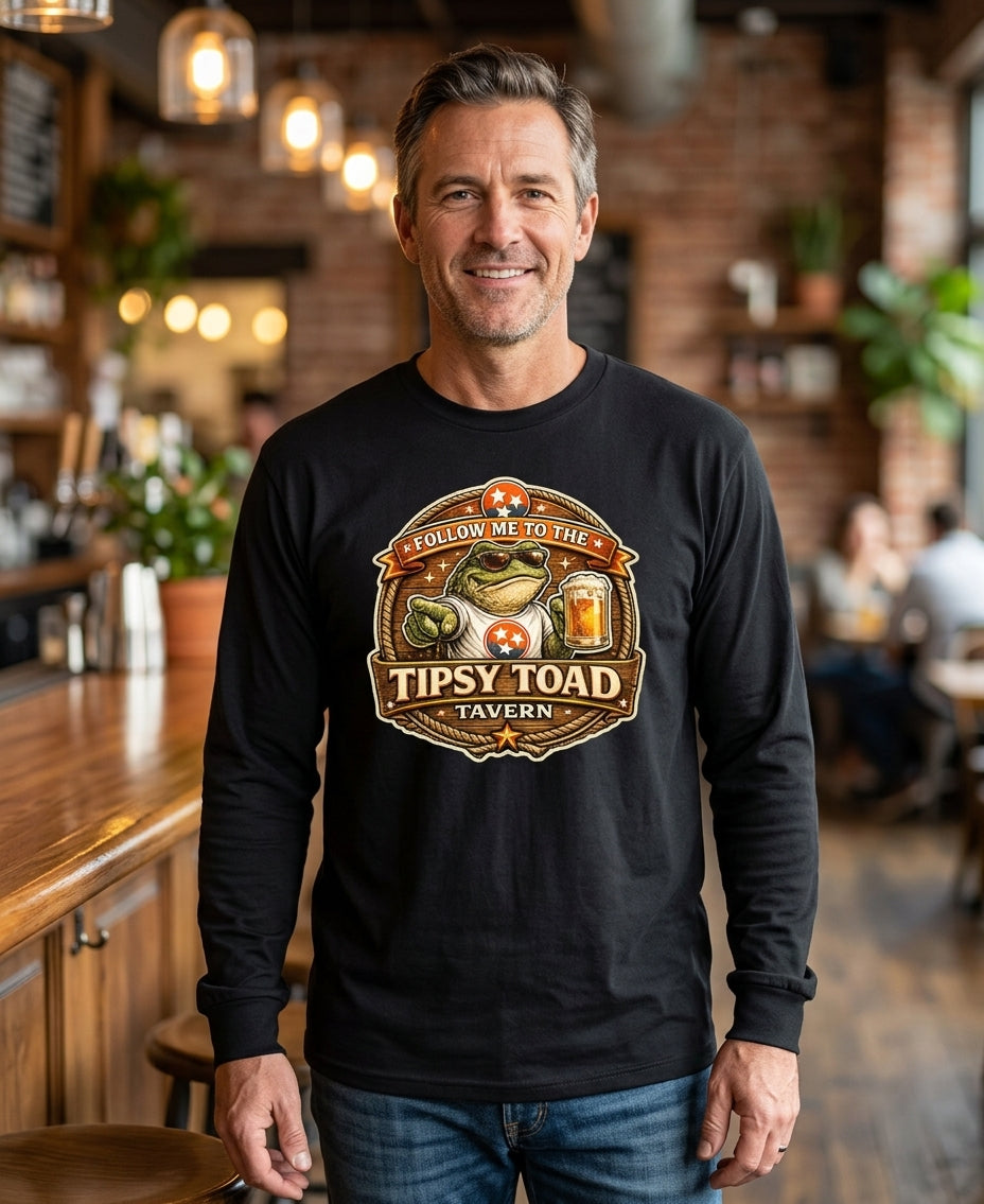 Tipsy Toad Tavern Long Sleeve T-Shirt Honky-Tonk Country Music Bar Tee Men Women lifestyle